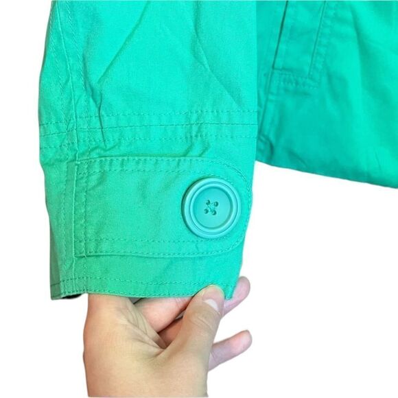 L.L.bean green double button spring coat - Picture 3 of 9